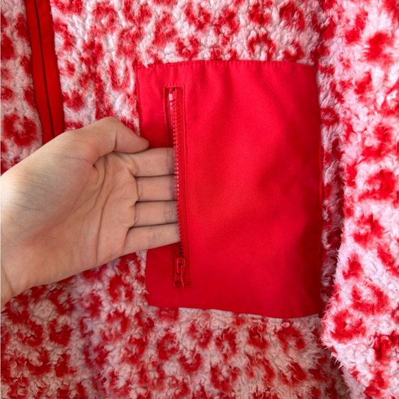 Red + Pink Leopard Pull Over - Picture 3 of 4